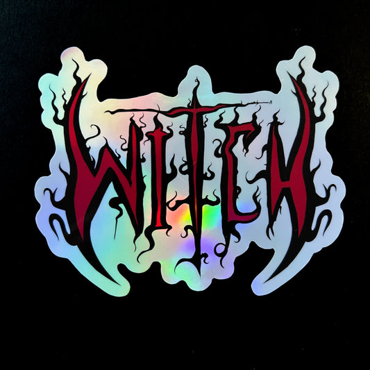 WITCH metal logo sticker