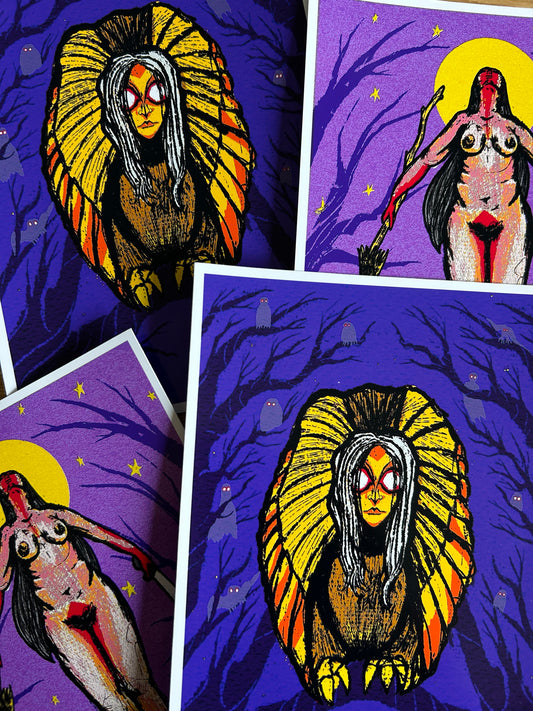 sacred feminine rage postcards