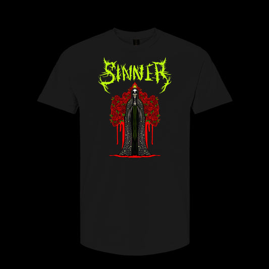 SINNER metal logo tee.